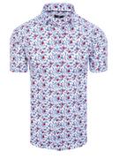 Koszule męskie - Koszula męska z krótkim rękawem biała Dstreet KX1013 - miniaturka - grafika 1