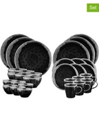 Serwisy obiadowe - Reactiv 30-częściowy zestaw "Moon" w kolorze czarnym - miniaturka - grafika 1