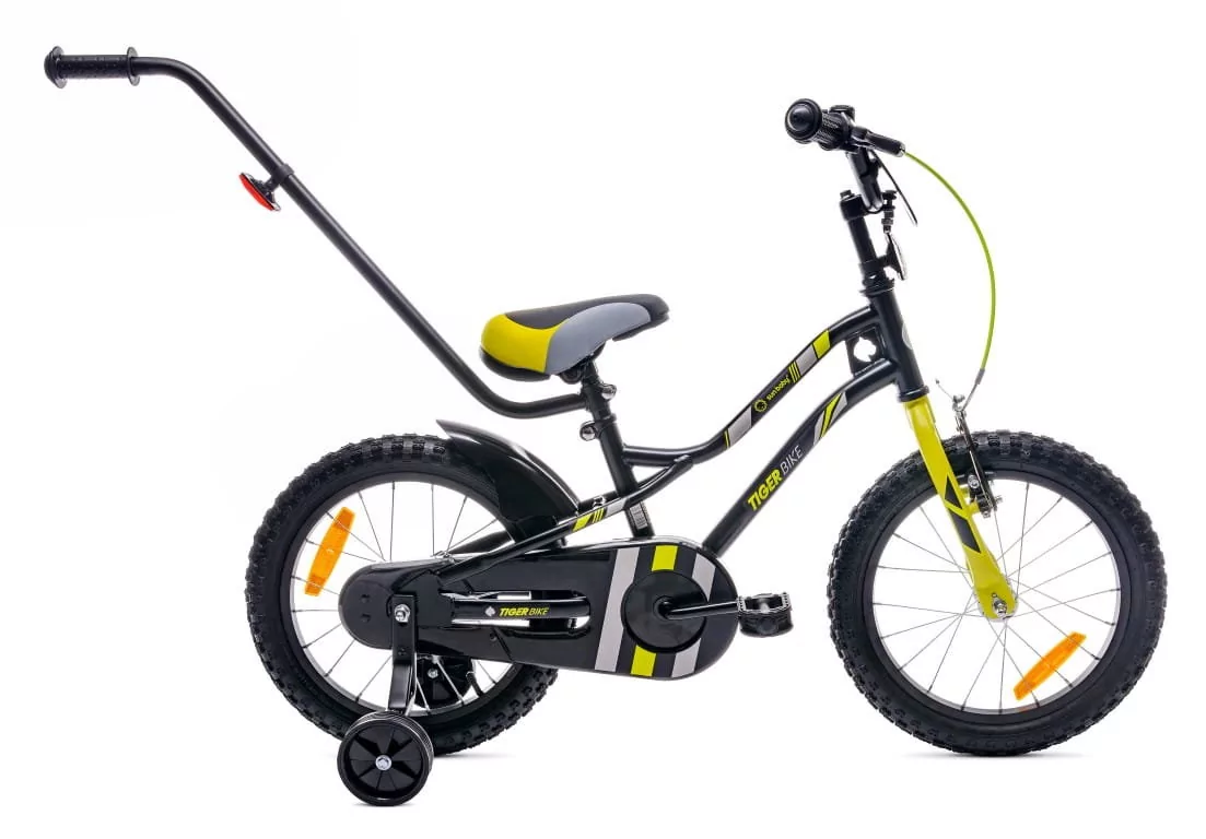 sun baby Rower dziecięcy Tiger Bike 16 cali dla chłopca Żółto-szary