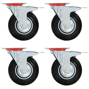 Kółka skrętne VIDAXL, 125 mm, 12 szt. - Wózki magazynowe - miniaturka - grafika 1