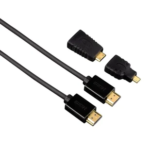 Hama 54561 Kabel HDMI, 1,5m + 2 adaptery HDMI, (C/D) 54561 - Adaptery i przejściówki - miniaturka - grafika 2