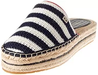 Espadryle damskie - Tommy Hilfiger Damskie szydełkowane pantofle espadryle, niebieski (Kosmiczny Błękit), 38 EU - miniaturka - grafika 1