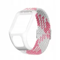 Akcesoria do smartwatchy - Pasek Nylonowy do TomTom Runner 3 2 Spark 3 2 Golfer 2 Adventurer różo-biał - miniaturka - grafika 1