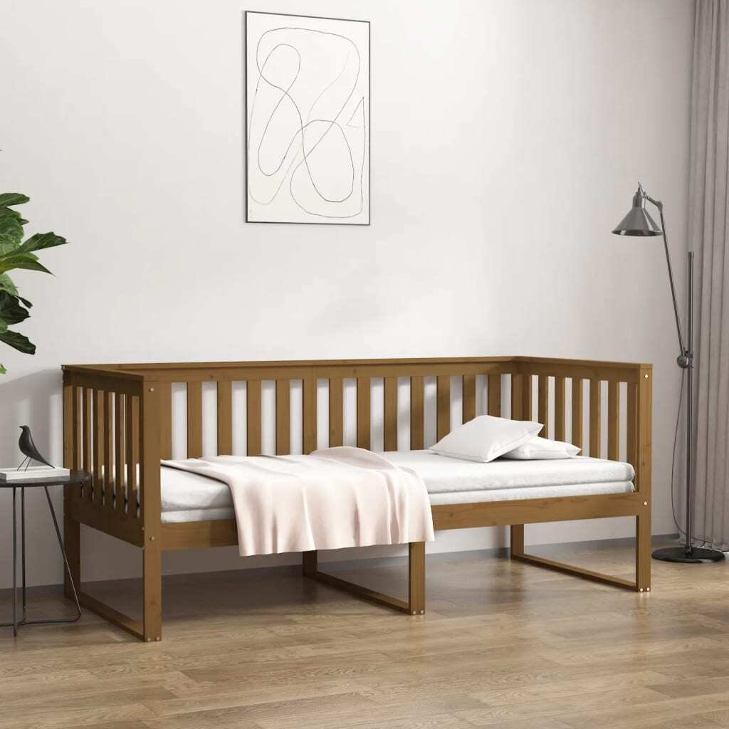 Łóżko dzienne miodowy brąz 100x200 cm lite drewno sosnowe