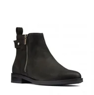 Botki damskie - Clarks Memi Lo E [black nubuck] - rozmiar 39.5 - miniaturka - grafika 1
