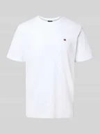 Koszulki męskie - T-shirt z wyhaftowanym logo i okrągłym dekoltem - miniaturka - grafika 1