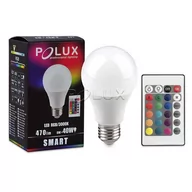 Żarówki LED - Polux Żarówka LED SMART A60 E27 SMDWW RGB 6W 470lm +Pilot 306838 - miniaturka - grafika 1