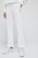Spodnie damskie - Champion spodnie dresowe kolor biały gładkie - miniaturka - grafika 1
