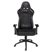 Fotele gamingowe - Cobra Draco CRF190 Gamingowy do 130kg Skóra ECO Czarno-różowy - miniaturka - grafika 1