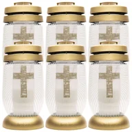 Lampiony i znicze - Znicze Bolsius 3S 04 Krzyż Wkłady 36H 1,5 Dnia 6 Sztuk - miniaturka - grafika 1