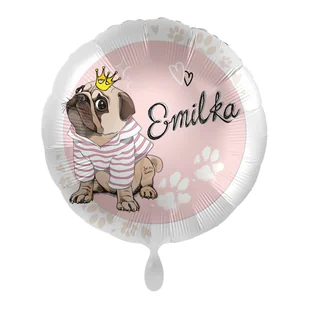 Balon imienny foliowy Emilka okrągły pakowany 43 cm - Balony i akcesoria - miniaturka - grafika 1