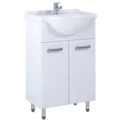 Szafki łazienkowe - Zestaw szafka stojąca z umywalką i baterią ALEX 55 2D WHITE - miniaturka - grafika 1