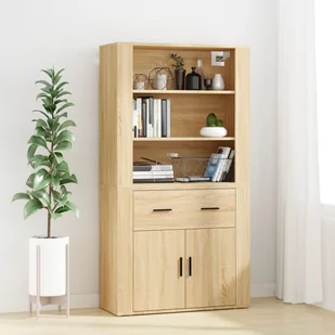 vidaXL Witrynka, dąb sonoma, materiał drewnopochodny - Witryny - miniaturka - grafika 1