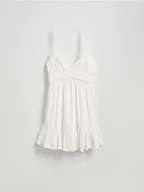 Sukienki - Reserved - Sukienka mini na ramiączkach - złamana biel - miniaturka - grafika 1