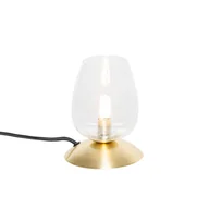 Lampy stojące - QAZQA Klasyczna lampa stołowa złota ze szkłem - Elien - miniaturka - grafika 1
