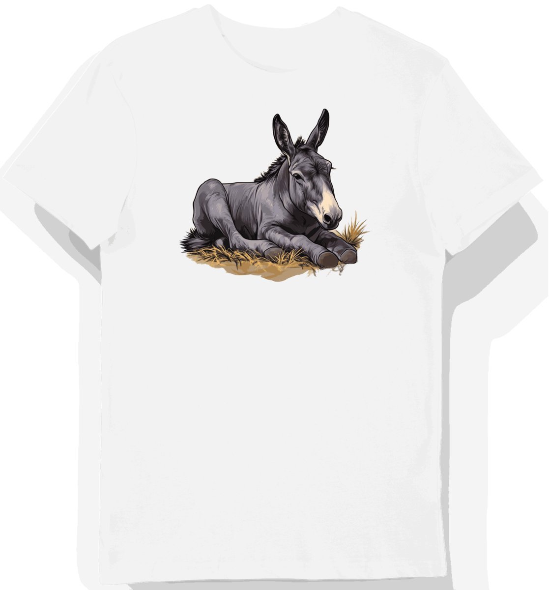 Koszulka męska biała z motywem szarego zwierzęcia na farmie XL