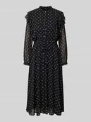 Sukienki - Sukienka midi ze wzorem na całej powierzchni i wiązanym paskiem - miniaturka - grafika 1