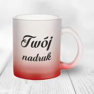 Kubki - Kubek z mrożonego szkła z czerwonym dnem z Twoim nadrukiem - miniaturka - grafika 1