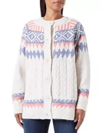 Swetry damskie - SIDONA Damski sweter z dzianiny z guzikami 15425018-SI01, beżowy czerwony niebieski, XL/XXL, Beżowy, czerwony, niebieski., XL-XXL - miniaturka - grafika 1