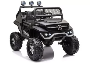 LEAN CARS Pojazd na Akumulator Mercedes Unimog S Czarny Lakier - Pojazdy elektryczne dla dzieci - miniaturka - grafika 1
