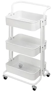 FORNOR Biały metalowy kelnerka na kółkach, 45 x 35 x 30 - Nerki - miniaturka - grafika 1
