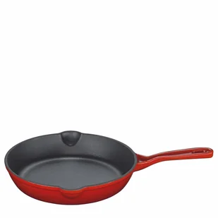 Patelnia żeliwna, śred. 20 cm, czerwona kod: KU-0403151420 - Patelnie - miniaturka - grafika 1