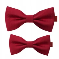 Krawaty i muchy męskie - Zestaw muszek dla taty i syna - bordowe - miniaturka - grafika 1