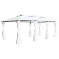 Altany ogrodowe - vidaXL Altana z zasłonami, 600x298x270 cm, biała, 180 g/m - miniaturka - grafika 1