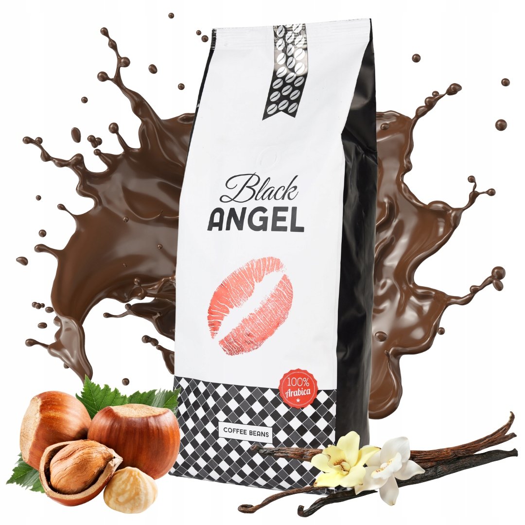 Kawa ziarnista 100% Arabica 1kg Black Angel z Włoch do ekspresu wyrazista