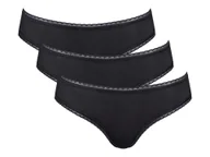 Majtki damskie - Hello by Sloggi Majtki hipstery damskie z bawełny, 3 pary (Hipster czarny, 40) - miniaturka - grafika 1