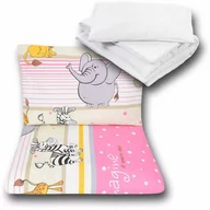 Pościel dla dzieci - POŚCIEL 135x100 DO ŁÓŻECZKA 140x70 POSZEWKI Z WYPEŁNIENIEM - Safari różowe - miniaturka - grafika 1