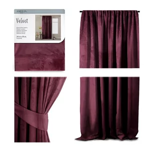 CURT/AH/VELVET/PLEAT/BURGUNDY/140X270/1PC - Zasłony - miniaturka - grafika 1