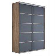 Szafy - Szafa przesuwna MAJA PLUS 140 x 242 x 61 cm szuflady, dąb sonoma KP-Meble - miniaturka - grafika 1