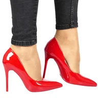 Czółenka - CZÓŁENKA SZPILKI DAMSKIE SEASTAR 120P RED CZERWONE LAKIEROWANE - miniaturka - grafika 1