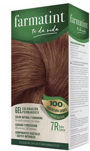 Farba kremowa bez utleniacza do włosów Farmatint Gel Coloración Permanente 7r-rubio Cobrizo 155 ml (8470001790026) - Farby do włosów i szampony koloryzujące - miniaturka - grafika 1