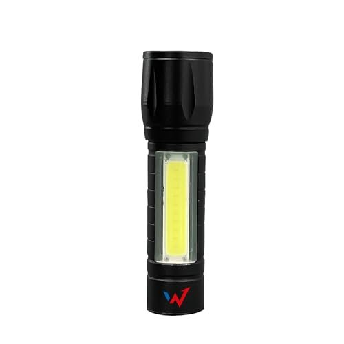 W WONDER FULL ENERGY Mini latarka 100 lumenów 2 w 1 z boczną lampą COB, IP44, 3 tryby oświetlenia, latarka akumulatorowa
