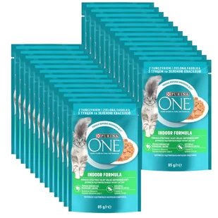 Purina One Indoor Formula Karma dla kotów z tuńczykiem i zielona fasolką 26x85 g - Mokra karma dla kotów - miniaturka - grafika 1