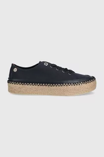 Espadryle damskie - Tommy Hilfiger espadryle kolor granatowy na platformie - grafika 1