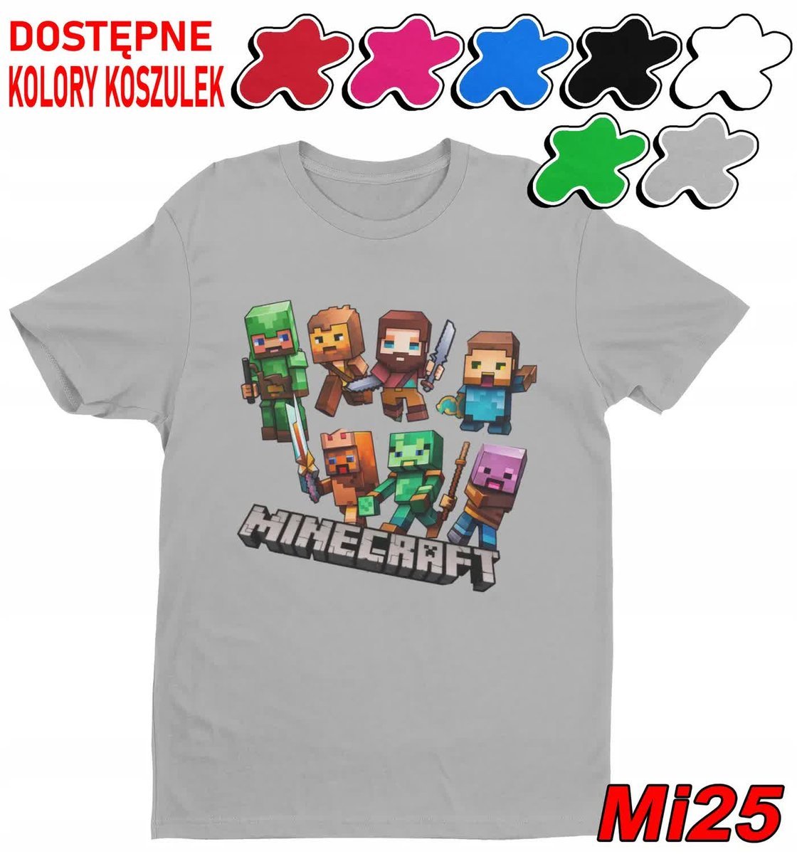 Koszulka Dziecięca Z Nadrukiem Dla Fana Mainkraft Gry Wzory -M 134-140