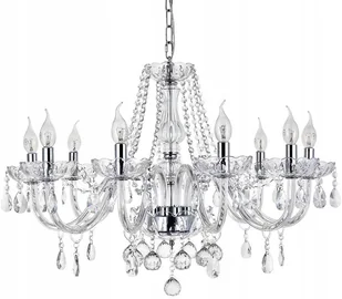 Lampa Kryształowa Wisząca Żyrandol Glamour Szkło 8 - Lampy sufitowe - miniaturka - grafika 1