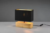 Lampy stojące - Trio Leuchten Wiejska lampa stołowa z drewna z czarnym kloszem - Valesca - miniaturka - grafika 1