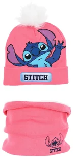 Komplet dla dziewczynki Stitch - czapka i komin rozmiar 54 cm - Czapki damskie - miniaturka - grafika 1
