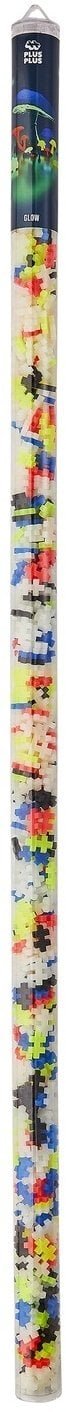 Plus Plus Plus-Plus Mini konstruktorius – 1 m rurka, świeci w ciemności, 520 detalių miks jasnych kolorów