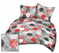 Pościel - pościel z kory 220x240 + 2 poszewki K 92-1 plastry miodu czerwone - miniaturka - grafika 1