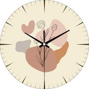 Zegary - Zegar Ścienny Boho Plexido Beżowy Kwiaty 30 cm - miniaturka - grafika 1