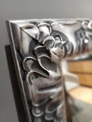 Lustra - Lustro w czarnej ramie stylizowanej na stare antyczne srebro 140x50 z7 - miniaturka - grafika 1