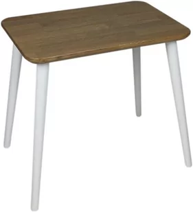 Stolik kawowy prostokątny z drewna dębowego Ash Grey, Wykończenie nogi - Buk - farba biała, Wysokość [cm] - 47, Wymiary [cm] - 40x60 - Ławy i stoliki kawowe - miniaturka - grafika 1