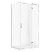 Kabiny prysznicowe - Kabina prysznicowa Cersanit Jota 100x80x195 prostokątna chrom transparentne z brodzikiem tako slim 4cm biały S601-422 - miniaturka - grafika 1