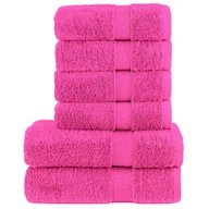 Ręczniki - vidaXL 6-cz. zestaw ręczników premium, różowy, 600 g/m2, bawełna 100% - miniaturka - grafika 1