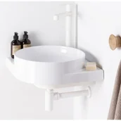 Umywalki - RAVAK X01780 Konsola umywalki Yard 450 C czarna - miniaturka - grafika 1